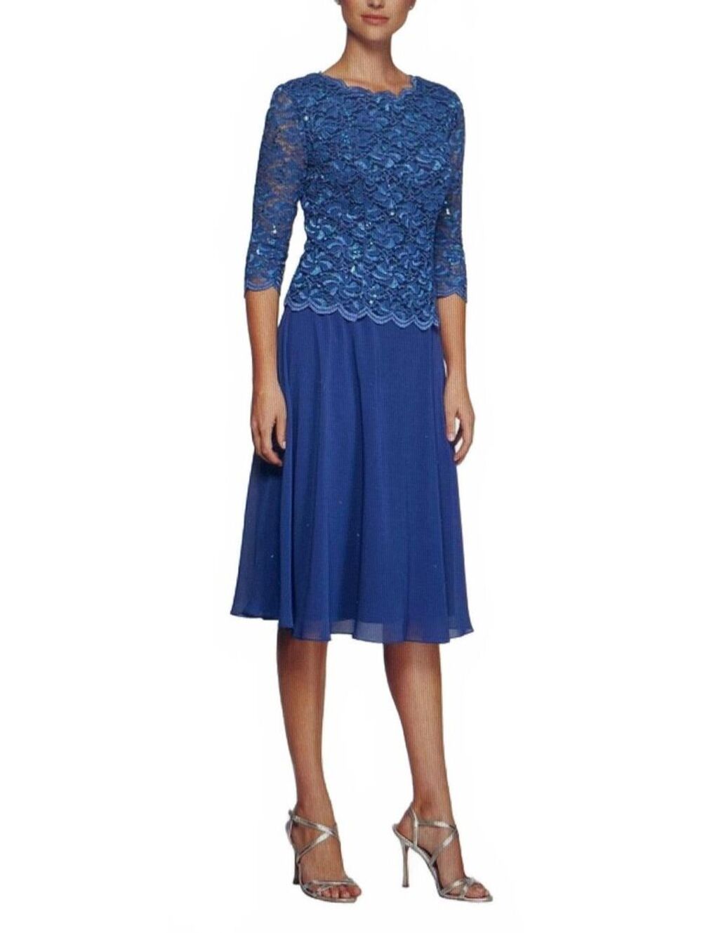 Alex Evenings Mock Two Piece Cocktail Dress Size 8